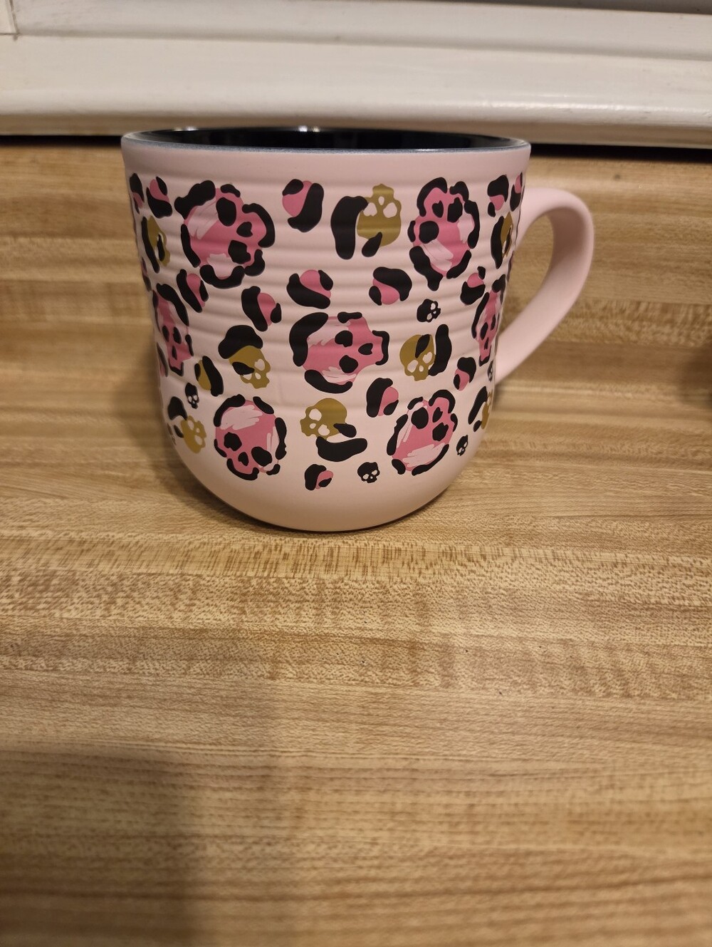 Pink Leopard Print NWT Large Skull Mug